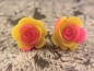 Preview: Cabochon Blumen Ohrstecker Blüte Rose Flower